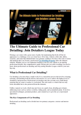 The Ultimate Guide to Professional Car Detailing: Join Detailers League Today