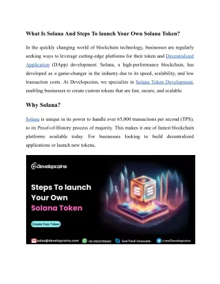 What Is Solana And Steps To launch Your Own Solana Token