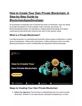 How to Create Your Own Private Blockchain_ A Step-by-Step Guide by BlockchainAppsDeveloper