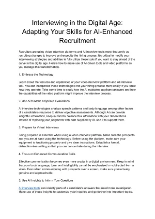 Interviewing in the Digital Age_ Adapting Your Skills for AI-Enhanced Recruitment