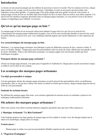 “À la découverte des meilleurs magasins spécialisés dans les marques-pages artis