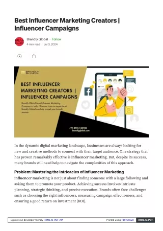 Best Influencer Marketing Creators  Influencer Campaigns