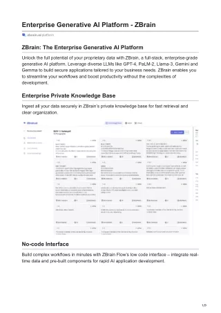 Enterprise Generative AI Platform - ZBrain