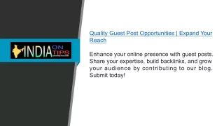 Quality Guest Post Opportunities  Expand Your Reach