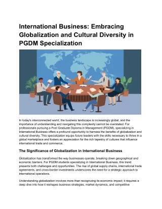 International Business_ Embracing Globalization and Cultural Diversity in PGDM Specialization