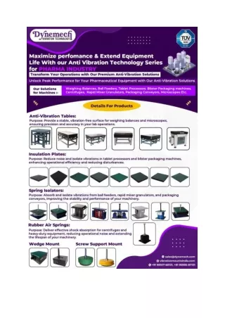 Enhance Medical Device Performance with Dynemech’s Anti-Vibration Solutions