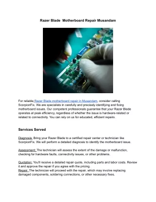 Razer Blade  Motherboard Repair Musandam