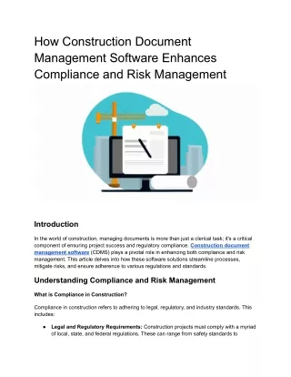 How Construction Document Management Software Enhances Compliance and Risk Management