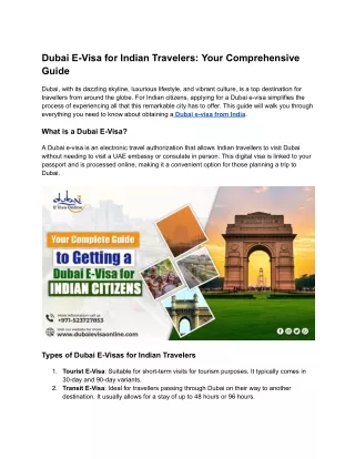 Dubai e-visa from India