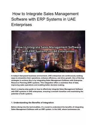 Sales Management Software UAE