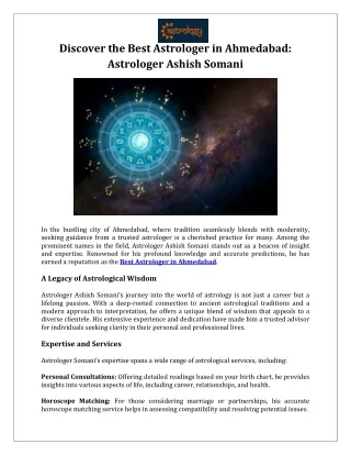 Discover the Best Astrologer in Ahmedabad Astrologer Ashish Somani