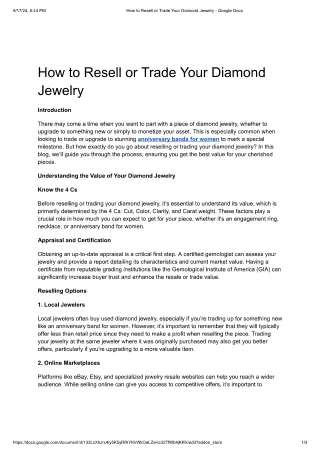 How to Resell or Trade Your Diamond