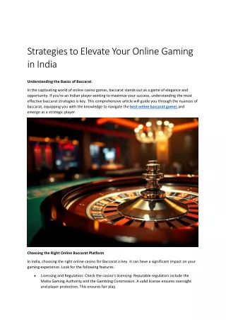 Strategies to Elevate Your Online Gaming in India