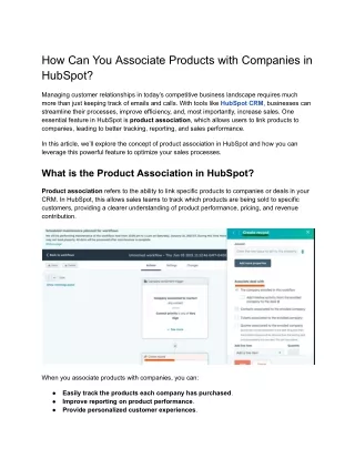 How Can You Associate Products with Companies in HubSpot