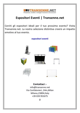 Espositori Eventi  Transenne.net