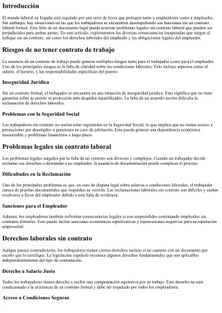 Problemas Legales Sin Contrato Laboral: Consecuencias Inesperadas