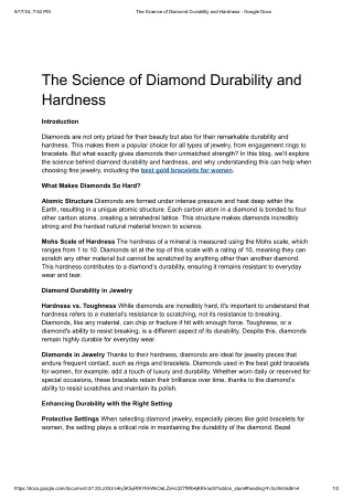 The Science of Diamond Durability