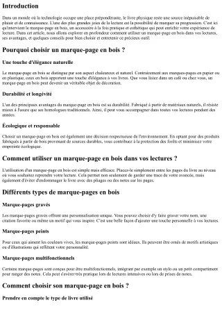 Comment utiliser un marque-page en bois dans vos lectures ?