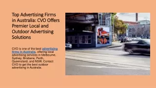 Top Advertising Firms in Australia CVO Offers Premier Local and Outdoor Advertising Solutions