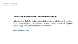 online sminktanfolyam  Profisminkiskola.hu