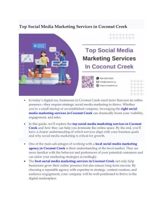 Top Social Media Marketing Services in Coconut Creek
