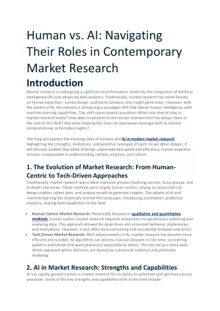 Human vs aI in Market Research