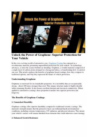Unlock the Power of Graphene: Superior Protection for Your Vehicle