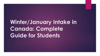 Winter/January Intake in Canada Complete Guide for Students
