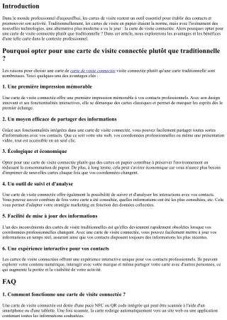 Pourquoi opter pour une carte de visite connectée plutôt que traditionnelle ?