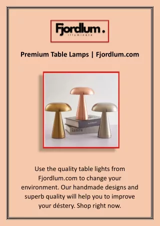 Premium Table Lamps | Fjordlum.com