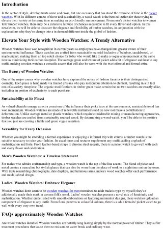 Elevate Your Style with Wooden Watches: A Trendy Alternative