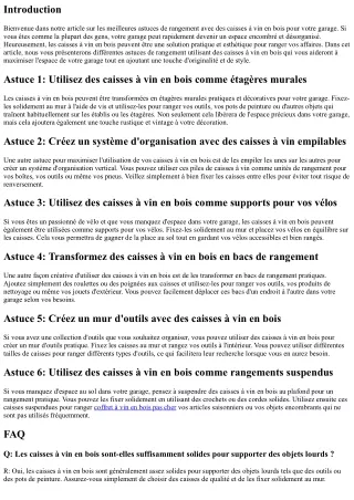 Les meilleures astuces de rangement avec des caisses à vin en bois pour votre ga