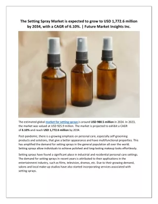 Setting Spray Market