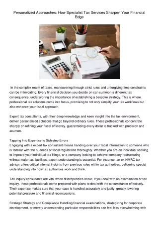 PersonalizedApproachesHowSpecialistTaxServicesSharpenYourFinancialEdge