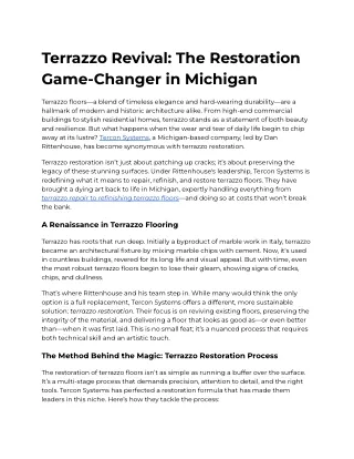 Terrazzo Revival_ The Restoration Game-Changer in Michigan