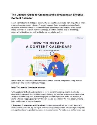 The Ultimate Guide to Creating and Maintaining an Effective Content Calendar