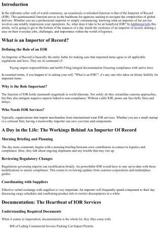 A Day inside the Life: The Workings Behind An Importer Of Record