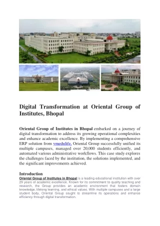 "Enhancing Efficiency: Digital Transformation at Oriental Group of Institutes"