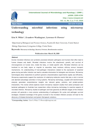Understanding microbial infections using microarray technology