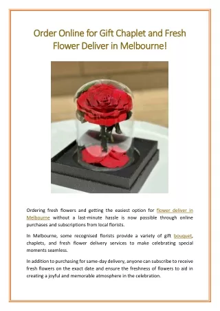 Order Online for Gift Chaplet and Fresh Flower Deliver in Melbourne