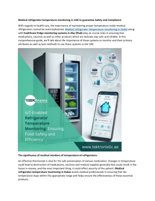 Medical Refrigerator Temperature Monitoring in UAE
