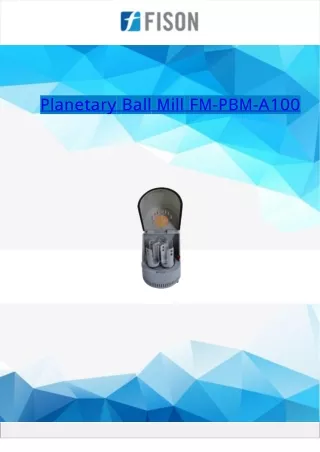 Planetary Ball Mill