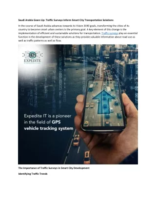 Traffic Surveys Solutions in Saudi Arabia