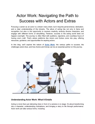 Find Actors for Productions - Actors and Extras