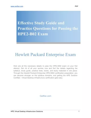 Effective Study Guide and Practice Questions for Passing the HPE2-B02 Exam