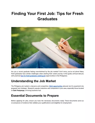 Finding Your First Job_ Tips for Fresh Graduates