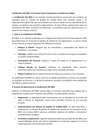 Certificación ISO 9001