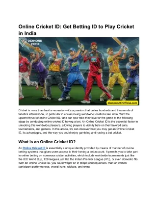 Online Cricket ID_ Get Betting ID to Play Cricket in India