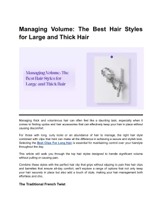 Managing Volume_ The Best Clips for Large and Thick Hair