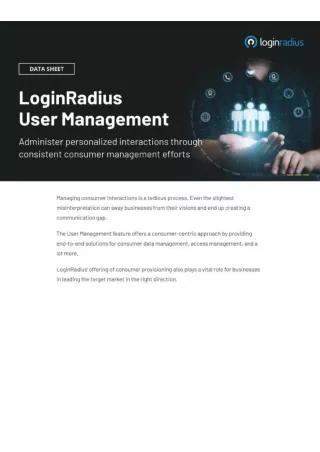 Enhance Efficiency with LoginRadius User Management